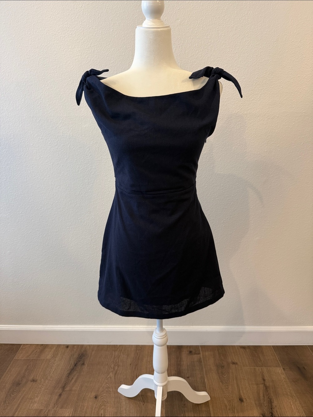 VICI Navy Tie-Shoulder Mini Dress